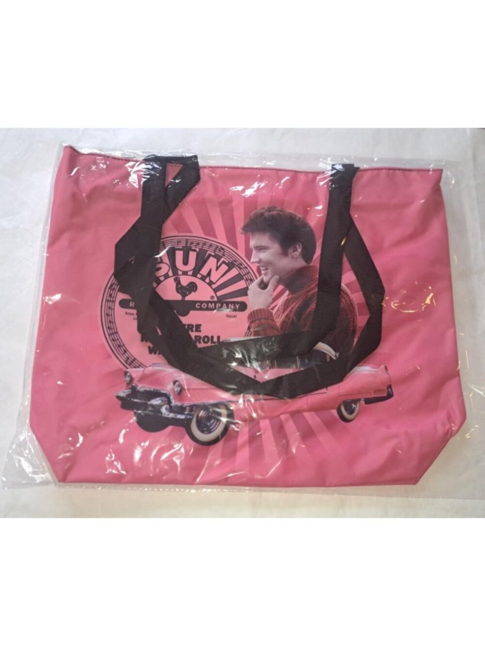 Elvis Presley Sun Records Tote Bag Shoulder Shopping Gift King New Pink Cadillac - Picture 3 of 5